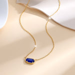 Classic Oval Sapphire Necklace | Gold