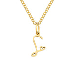 Heart Initial Necklace | Gold