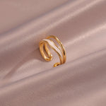 Sahira Layered Wave Ring | Gold