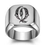Classic Noble Initial Ring | White Gold