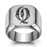 Classic Noble Initial Ring | White Gold