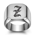 Classic Noble Initial Ring | White Gold