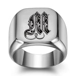 Classic Noble Initial Ring | White Gold