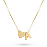 COLLIER AVEC INITIALE EN FORME DE CŒUR
