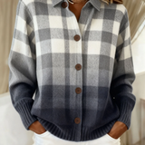 AGNES | SURCHEMISE BOUTONNÉE PLAID GRIS OMBRÉ