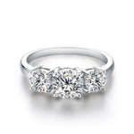Clare Triple Stone Ring | White gold