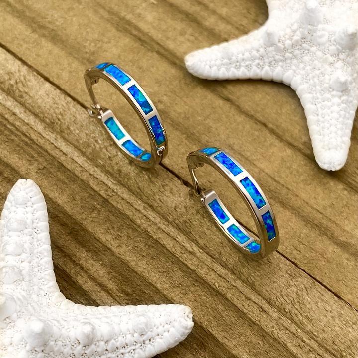 BOUCLES D'OREILLES OCÉAN LUXE OPALE | ARGENT