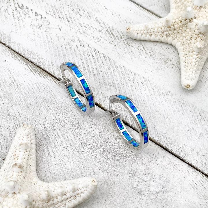 BOUCLES D'OREILLES OCÉAN LUXE OPALE | ARGENT