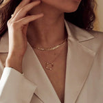 Flat Link Curb Chain Necklace - Gold