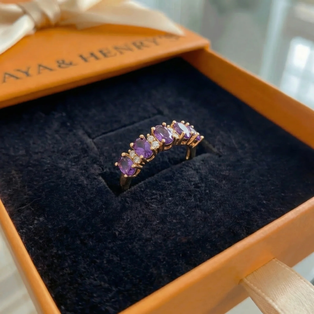 Bague Orlina Violet Blason | Or Rose