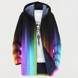 ILKA | VESTE À CAPUCHE NOIRE DÉGRADÉ ARC-EN-CIEL