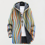 ODA | CARDIGAN À CAPUCHE RAYURES PASTEL