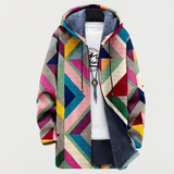 BEATRIX | VESTE À CAPUCHE MOTIF GÉOMÉTRIQUE