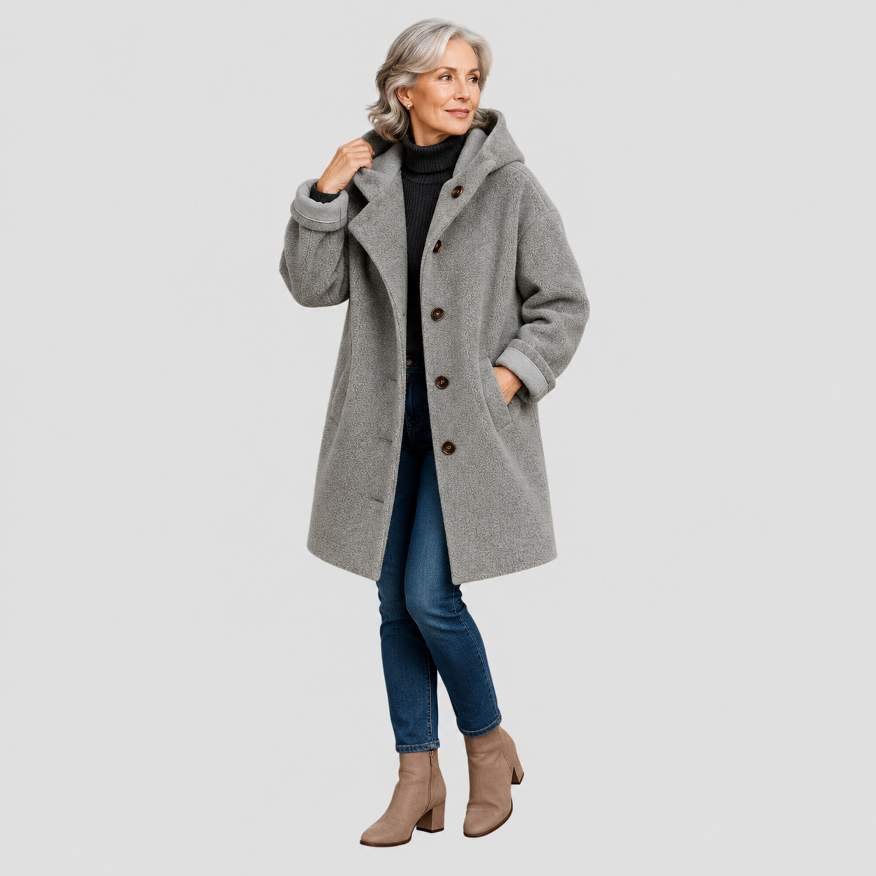 MANTEAU MI-LONG CONFORTABLE DU QUOTIDIEN