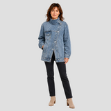LUCIE | VESTE COL MONTANT EFFET VIEILLI VINTAGE