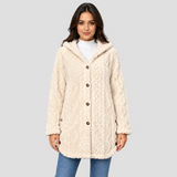 FLEUR | VESTE TEDDY À CAPUCHE