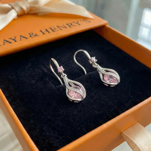 Boucles d'Oreilles Rosalith Lumière Torsadé | Or Blanc