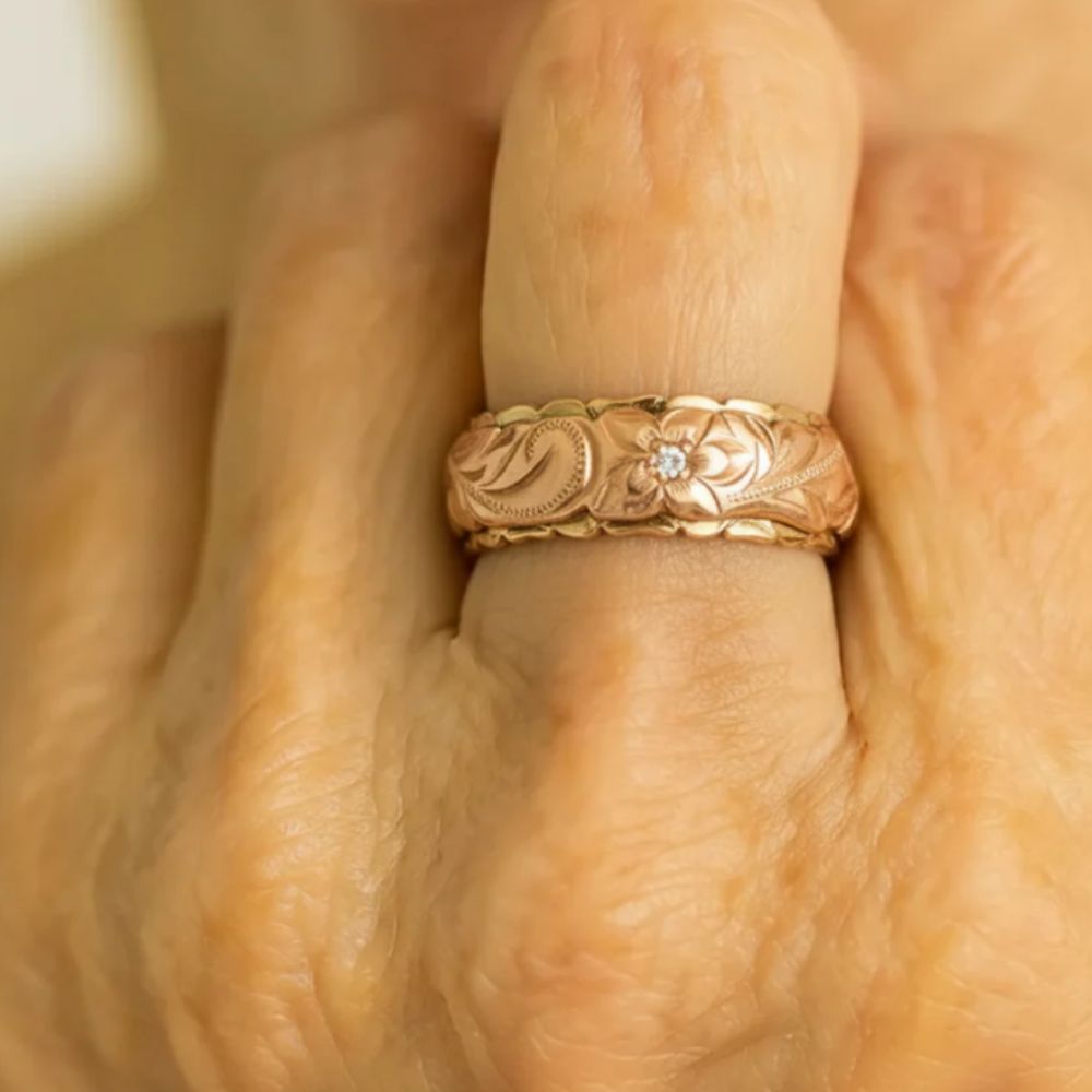 BAGUE VINTAGE FLEUR OR