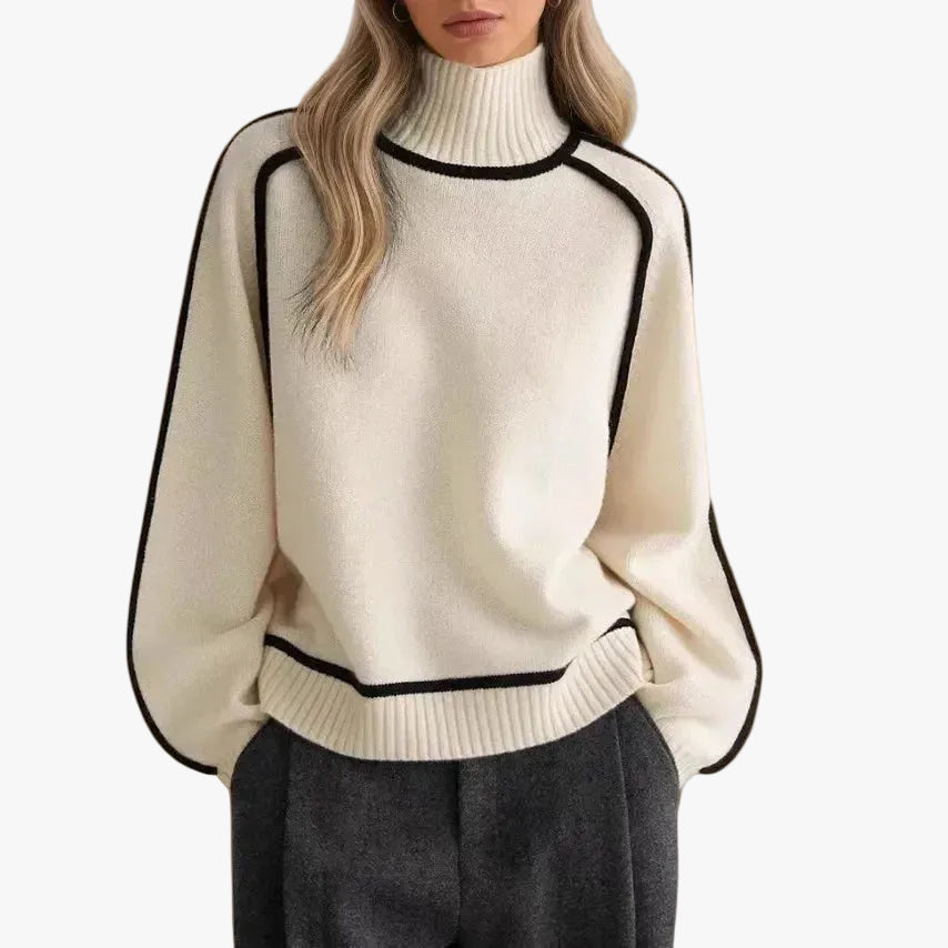 VASILIKI | PULL COL MONTANT MONOCHROME