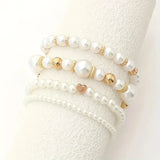 Bold Gold Accented Pearl Bracelet Stack
