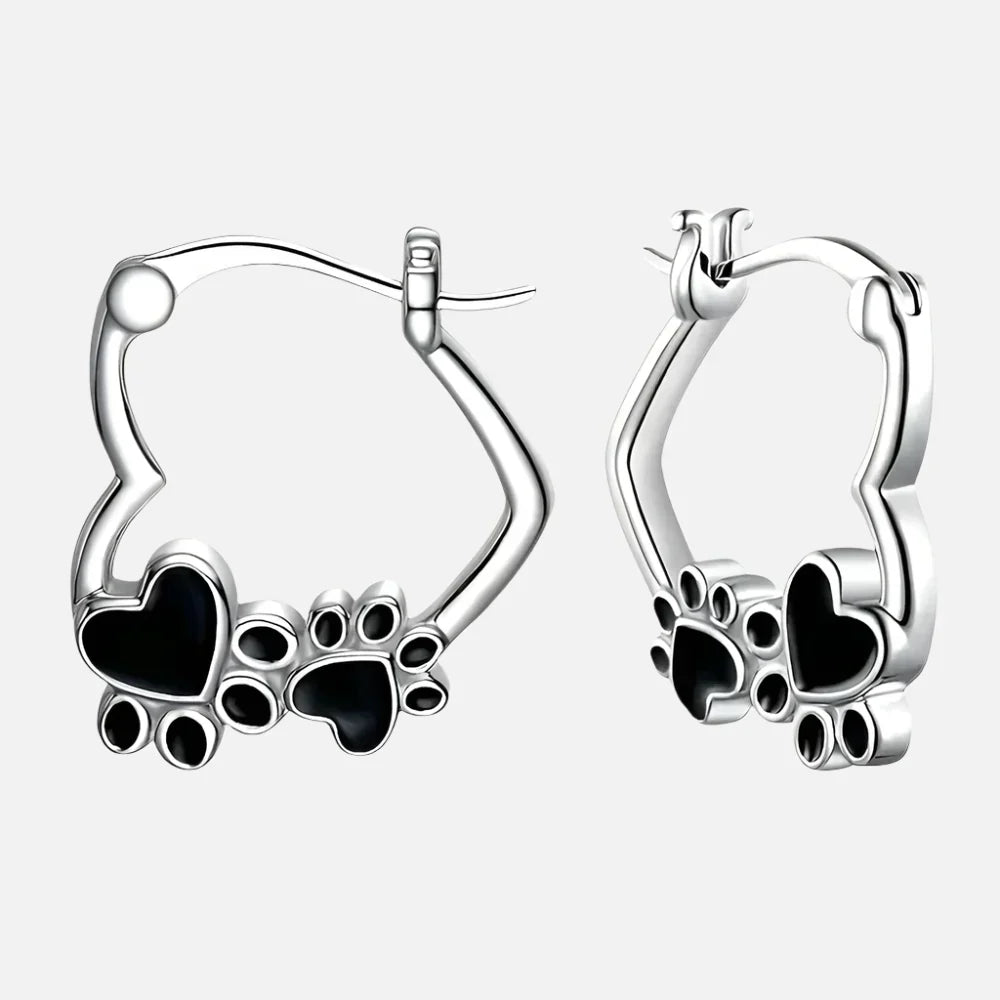 Black Heart Huggie Earrings