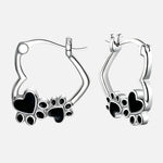Black Heart Huggie Earrings