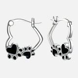Black Heart Huggie Earrings