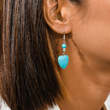 BOUCLES D'OREILLES ANTIQUE TURQUOISE CŒUR GOUTTE