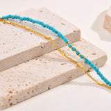 BRACELET INTEMPOREL OR DOUBLE CHAÎNE TURQUOISE