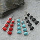 BOUCLES D'OREILLES VINTAGE TURQUOISE IMPOSANT GOUTTE