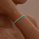 BRACELET INTEMPOREL OR DOUBLE CHAÎNE TURQUOISE