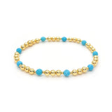 BRACELET VINTAGE TURQUOISE PERLÉ CROIX BRELOQUE