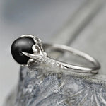 Art Deco Pearl Solitaire Gold Ring