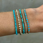 BRACELET 18K OR TURQUOISE PERLÉ