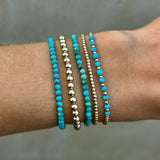 BRACELET 18K OR TURQUOISE PERLÉ