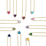 COLLIER AVEC UNE PIERRE DE NAISSANCE EN FORME DE CŒUR