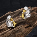 Hug & Love Two-Tone Earrings