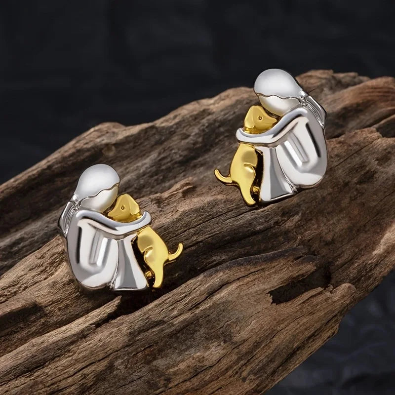 Hug & Love Two-Tone Earrings