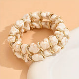 Turquoise Stone Woven Gold Bracelet