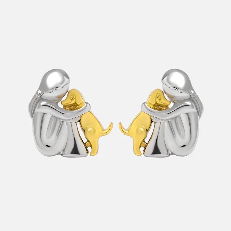 Hug & Love Two-Tone Earrings