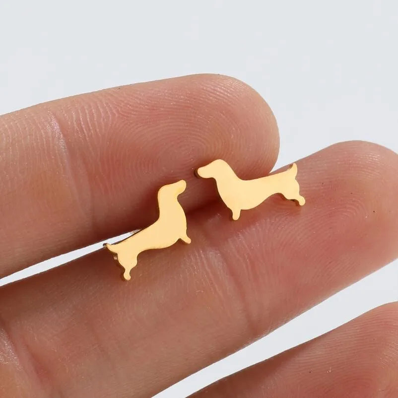 Cute Dachshund Stud Earrings