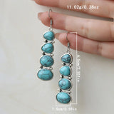 BOUCLES D'OREILLES VINTAGE TURQUOISE IMPOSANT GOUTTE