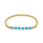 BRACELET VINTAGE TURQUOISE PERLÉ CROIX BRELOQUE