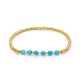 BRACELET VINTAGE TURQUOISE PERLÉ CROIX BRELOQUE