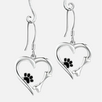 Sweet Paw Heart Drop Earrings