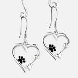 Sweet Paw Heart Drop Earrings