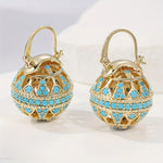Turquoise Filigree Globe Drop Earrings