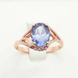 BAGUE VINTAGE BLEU CRISTAL OR