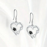Sweet Paw Heart Drop Earrings