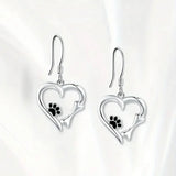 Sweet Paw Heart Drop Earrings